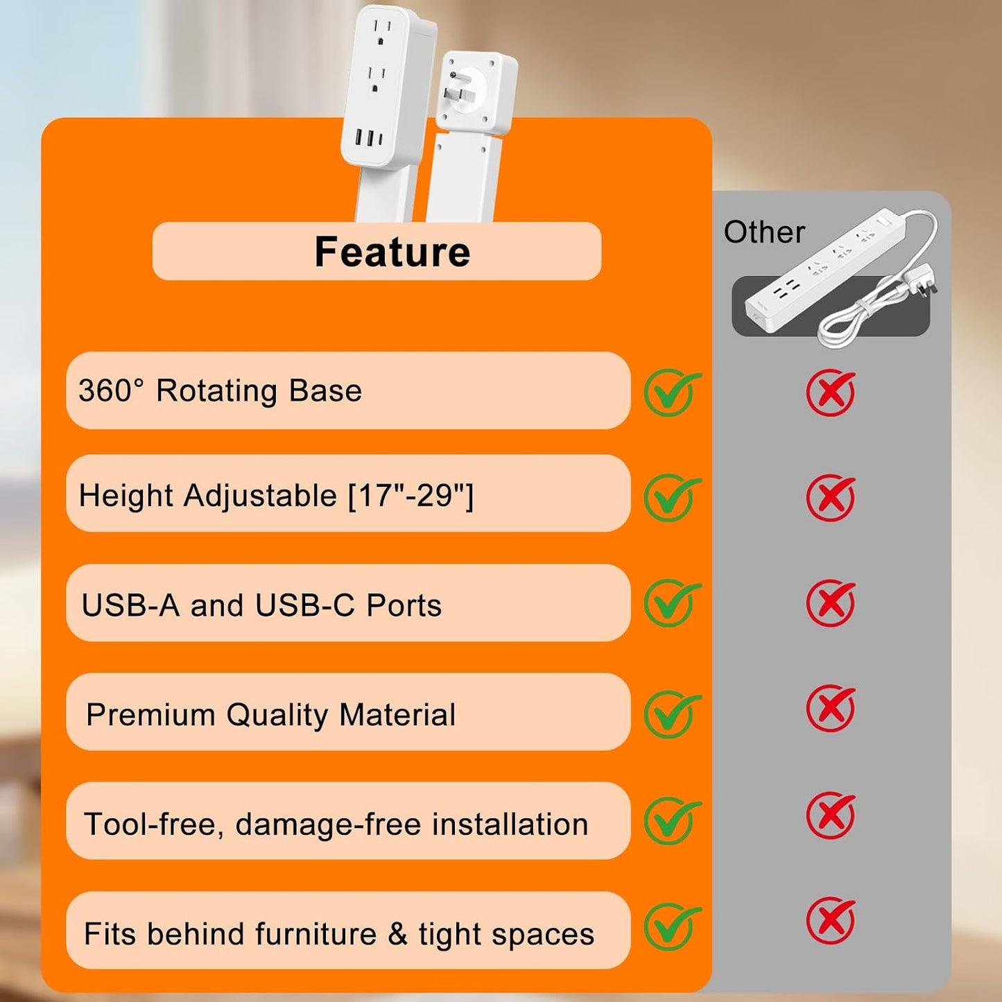 Adjustable Rotating Outlet Extender
